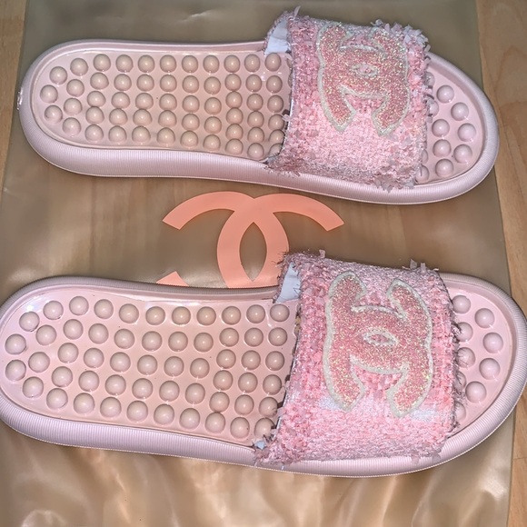 Chanel jelly sandals, pink tweet poolside limited edition - Picture 3 of 6
